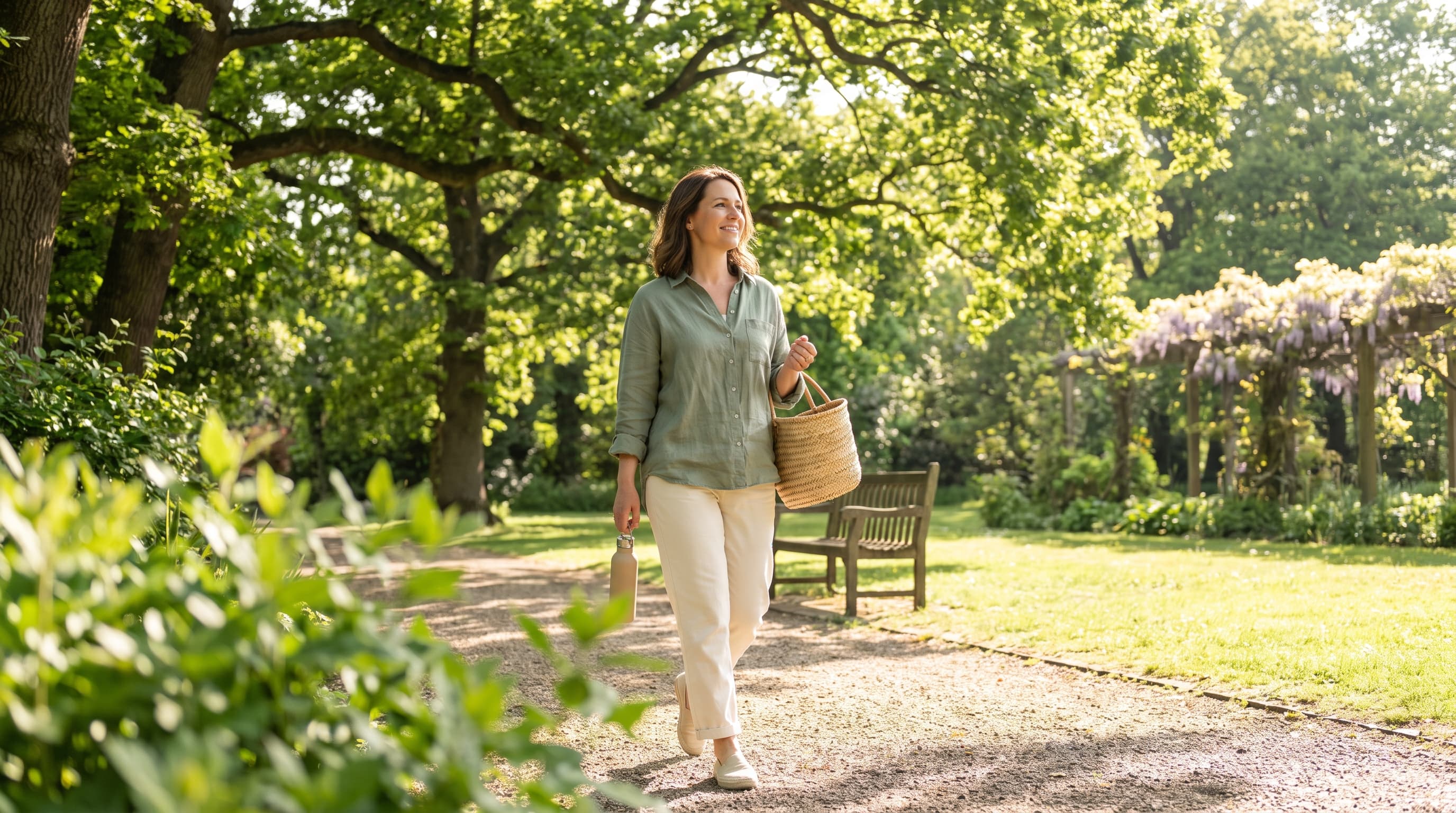 woman walking outdoors